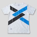 ＜義志ｘ剱伎衆かむゐ＞Tシャツ「組菱」白（黒ｘ紺碧）