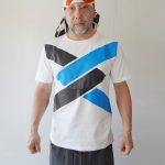 ＜義志ｘ剱伎衆かむゐ＞Tシャツ「組菱」白（黒ｘ紺碧）