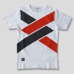 ＜義志ｘ剱伎衆かむゐ＞Tシャツ「組菱」白（黒ｘ緋）