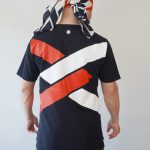 ＜義志ｘ剱伎衆かむゐ＞Tシャツ「組菱」黒（白ｘ緋）